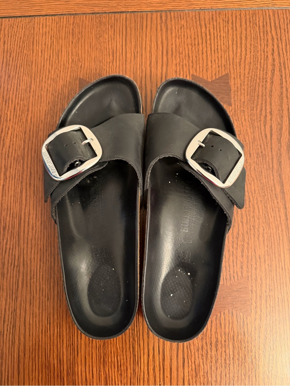 Women’s Black Birkenstock Madrid Big Buckle Sandals